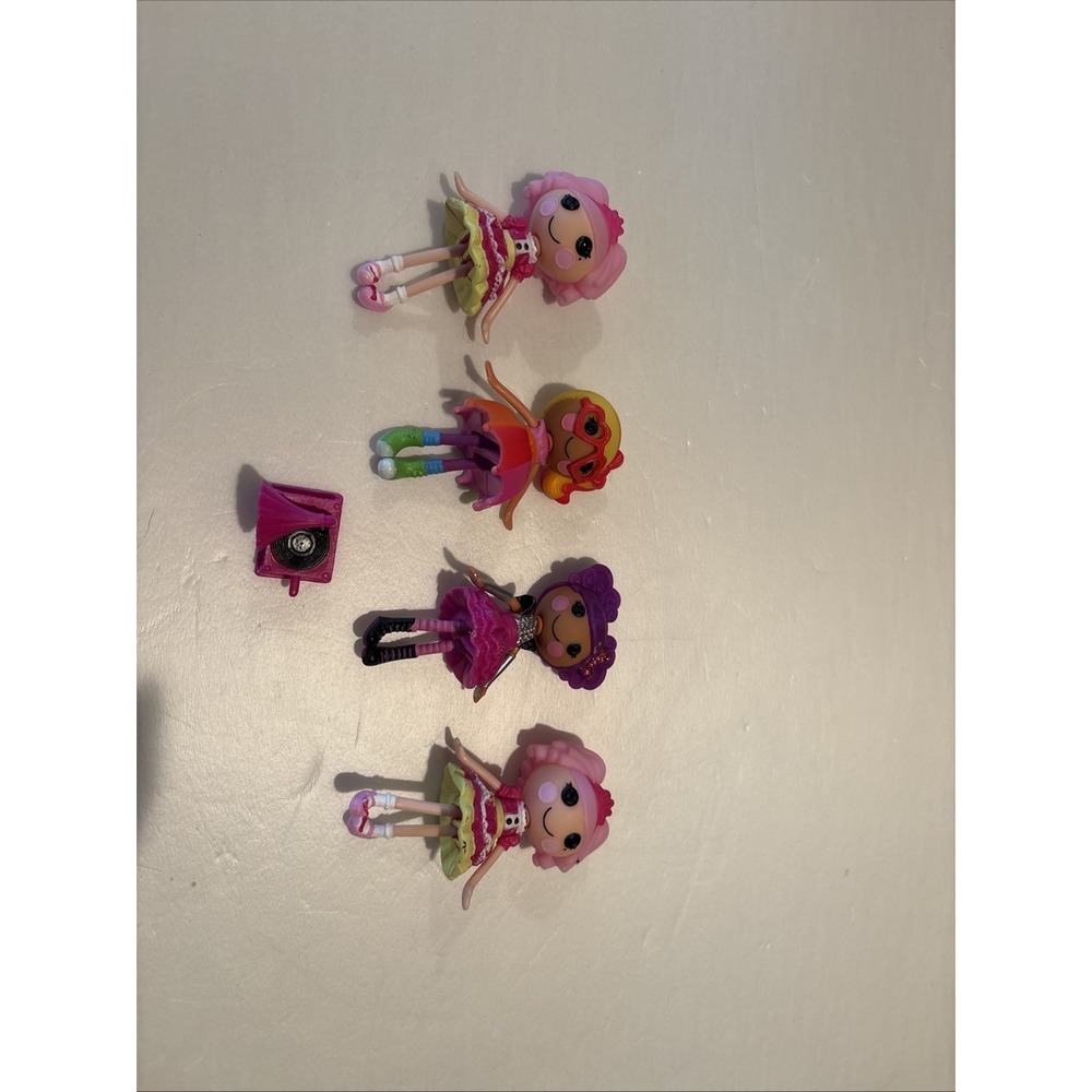 Lalaloopsy Mini Dolls Lot of 4 Plastic Fashion Dolls 3 Inch Collector Toys
